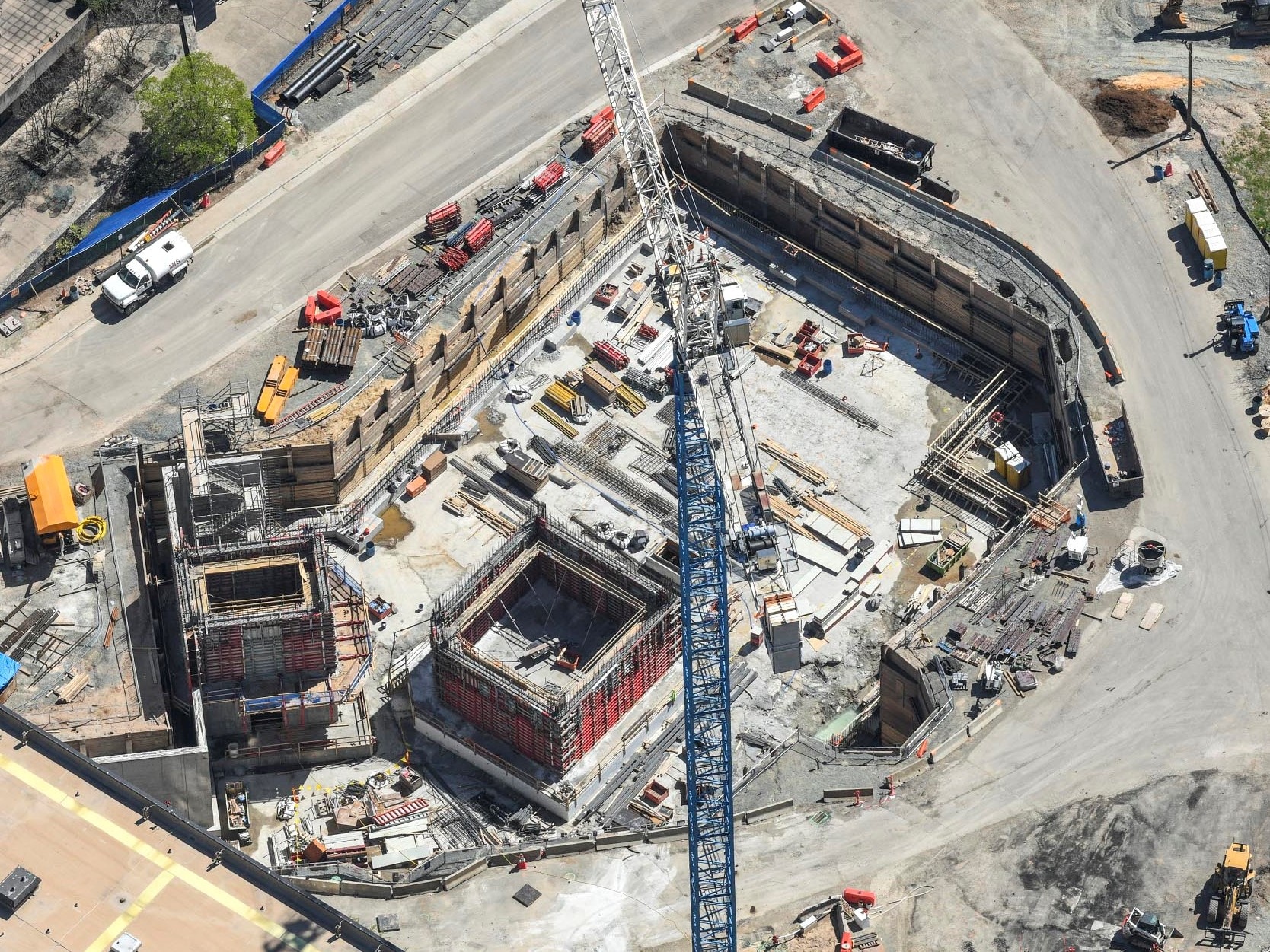 Duke University Bed Tower Addition aerial view